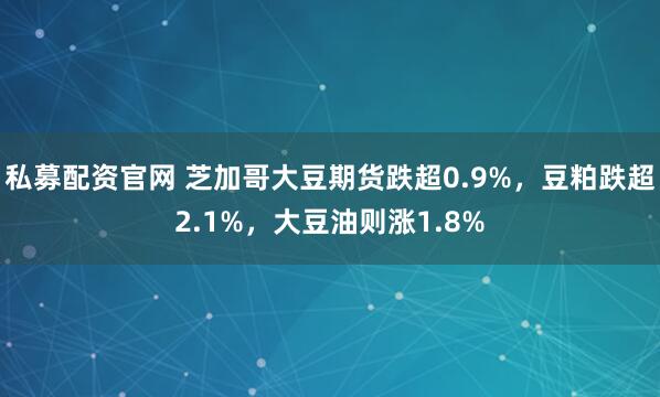 私募配资官网 芝加哥大豆期货跌超0.9%，豆粕跌超2.1%，大豆油则涨1.8%