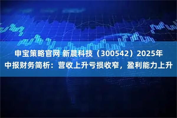 申宝策略官网 新晨科技(300542)2025年中报财务简析:营收上升亏损收窄,盈利能力上升